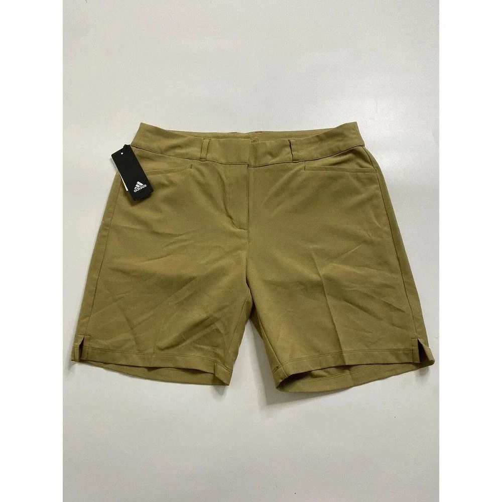 adidas Women's Ultimate 7 Inch Competition Golf Shorts FT9437 Tan/Beige 10